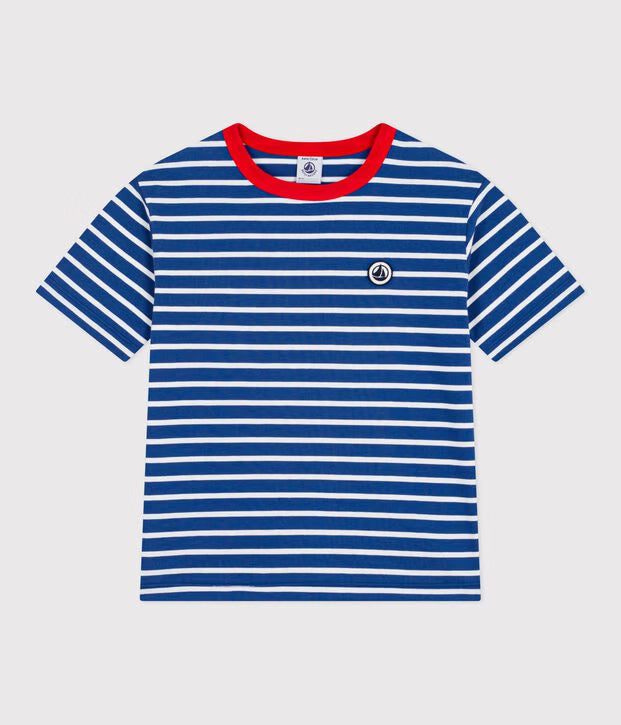T-shirt a maniche corte in cotone a righe bambino