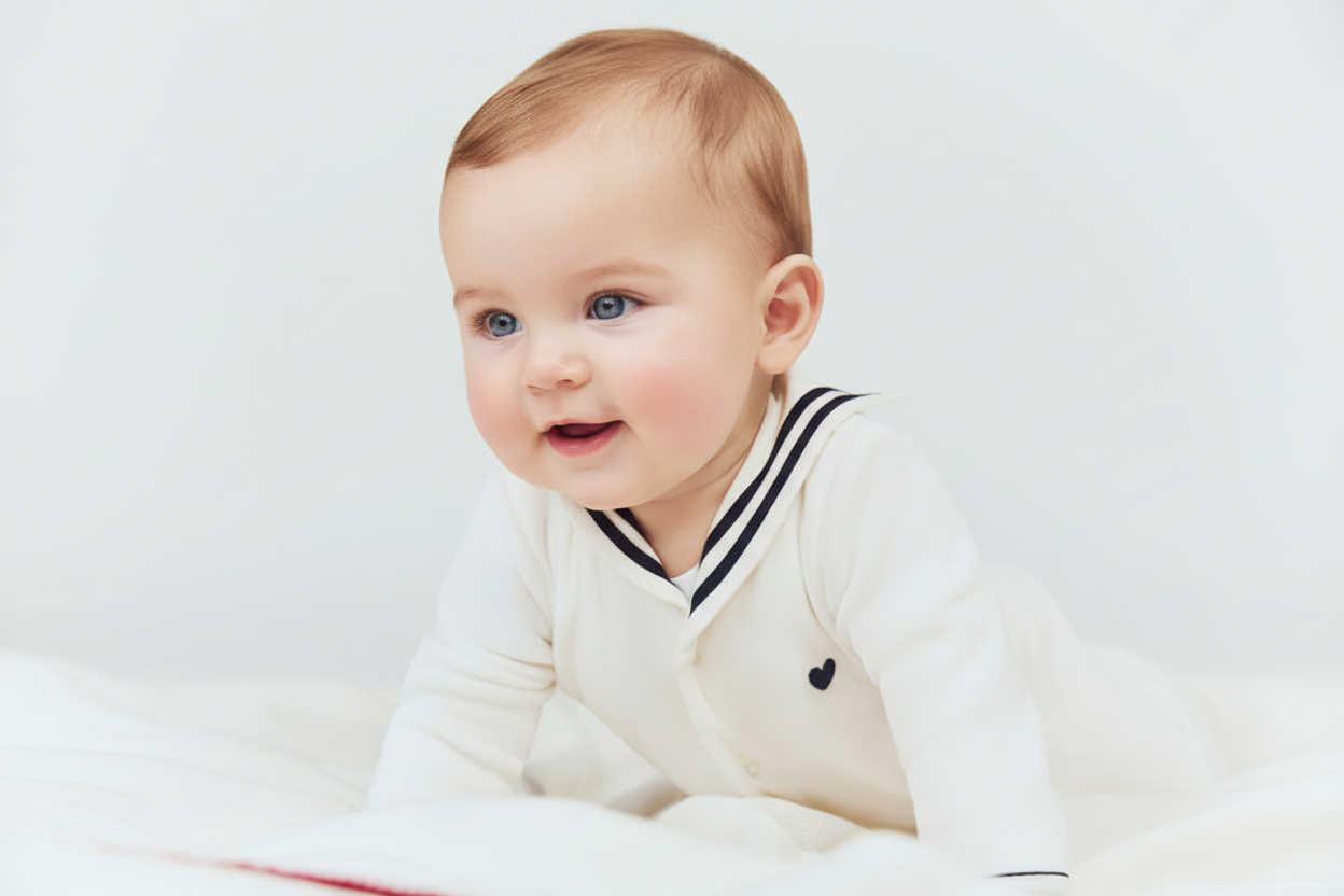 Pigiama senza piedini in cotone neonato con scollo alla marinaraA0F7901 1 39,00€