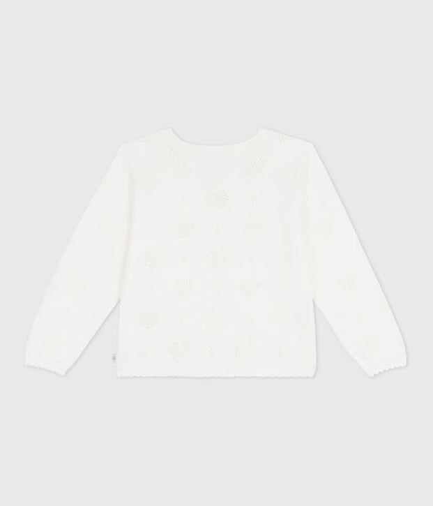 Cardigan in cotone tinta unita bambina