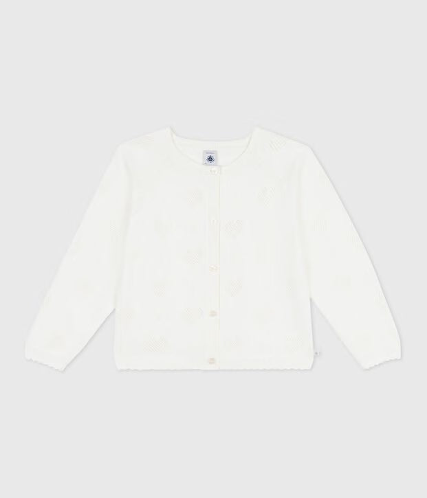 Cardigan in cotone tinta unita bambina