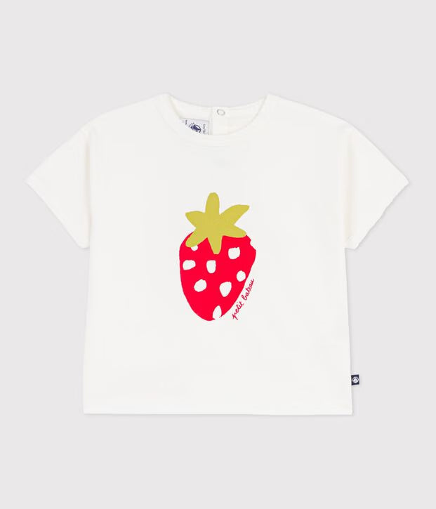 T-shirt a maniche corte in cotone con motivo neonata