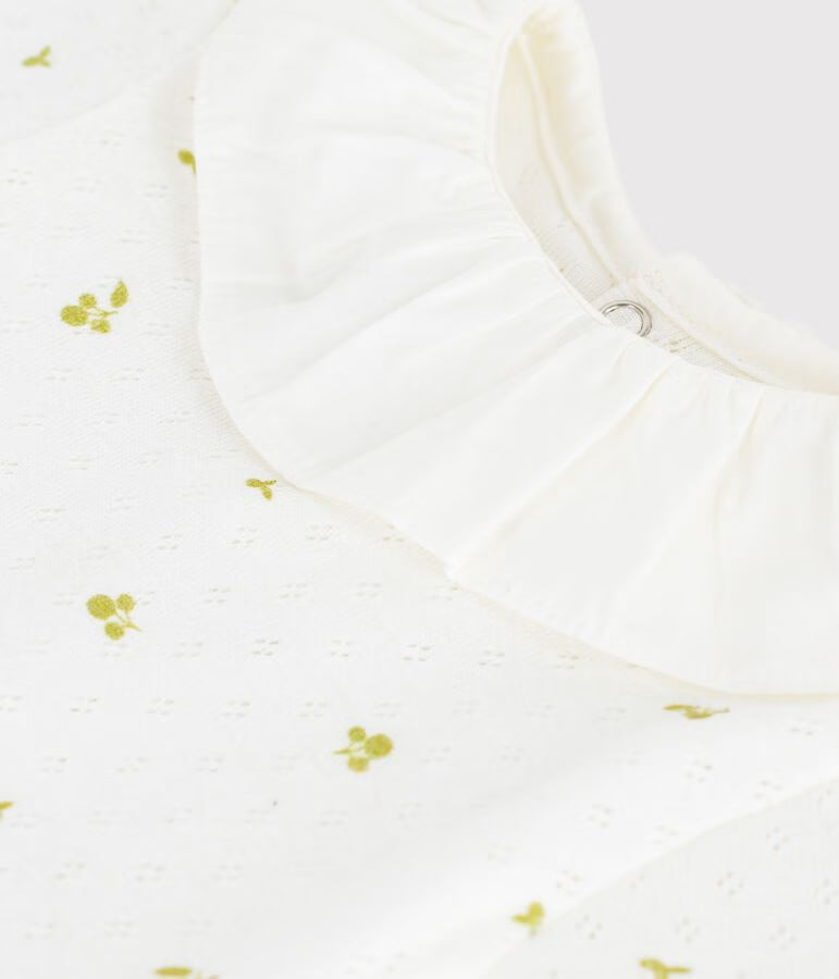 Body in cotone con colletto e stampa a fiori neonata