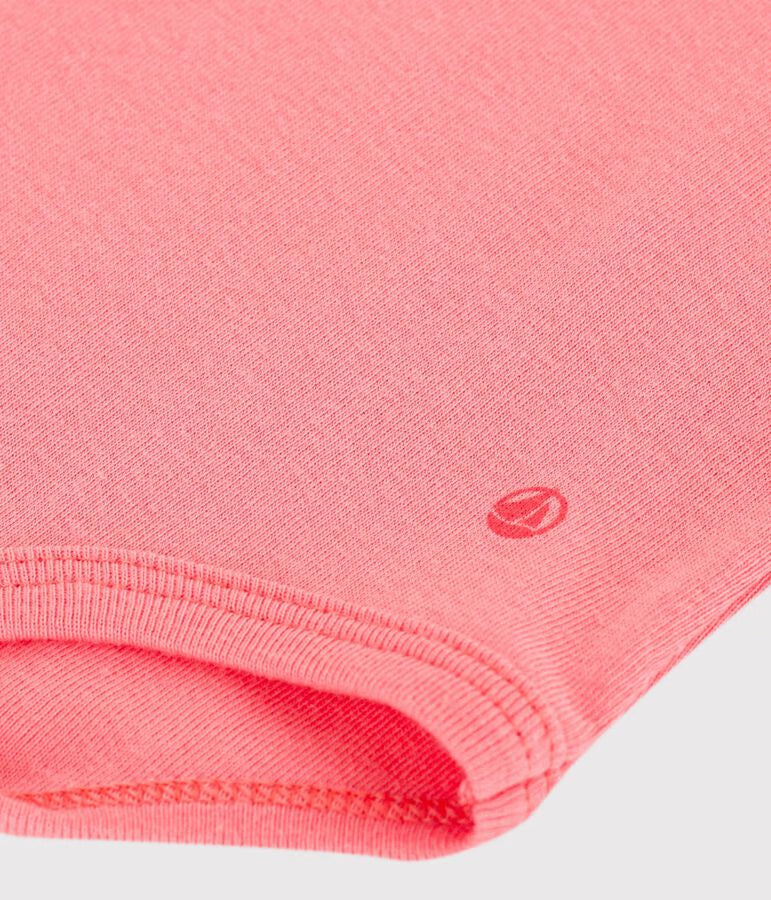 Body con colletto in cotone tinta unita neonata
