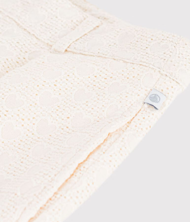 Shorts in cotone con motivi a cuori bambina