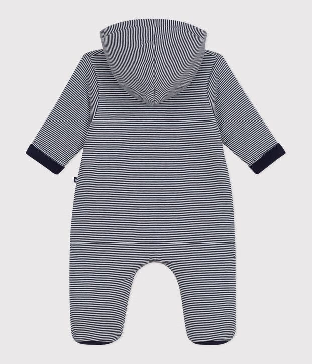 Tutina imbottita a righe per neonato in cotone Petit Bateau