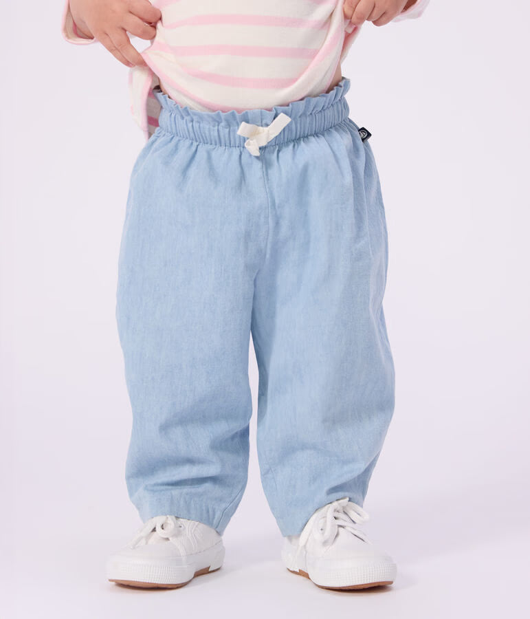 Baby girl chambray trousers