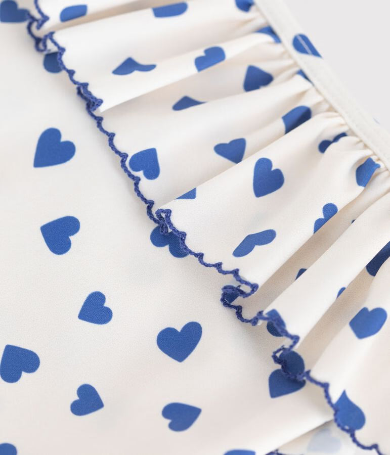 Costume da bagno intero con stampa a cuori bambina