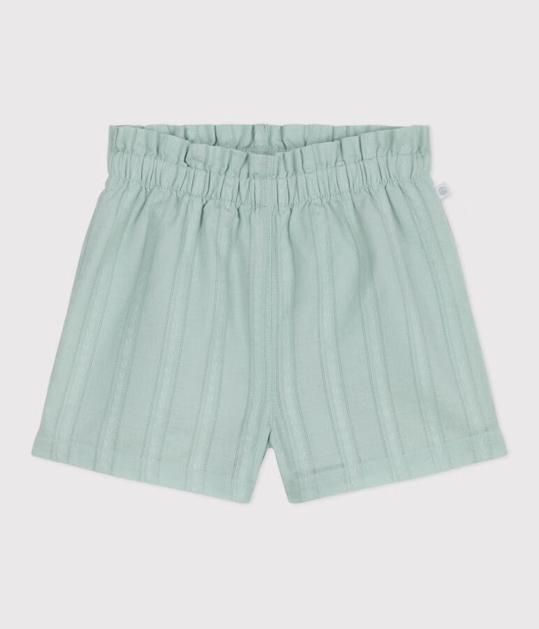 Shorts in cotone tinta unita neonata.