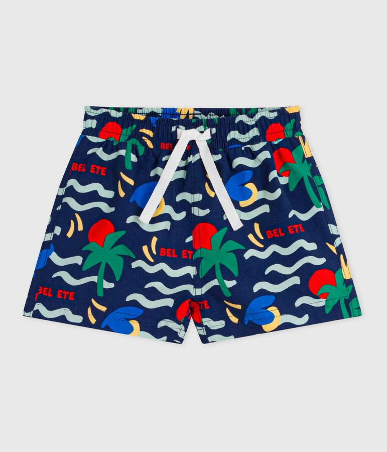 Shorts da bagno con stampa neonato