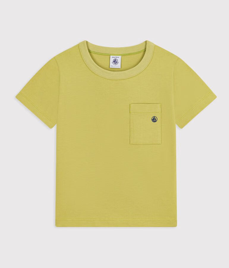T-shirt a maniche corte in cotone tinta unita bambino