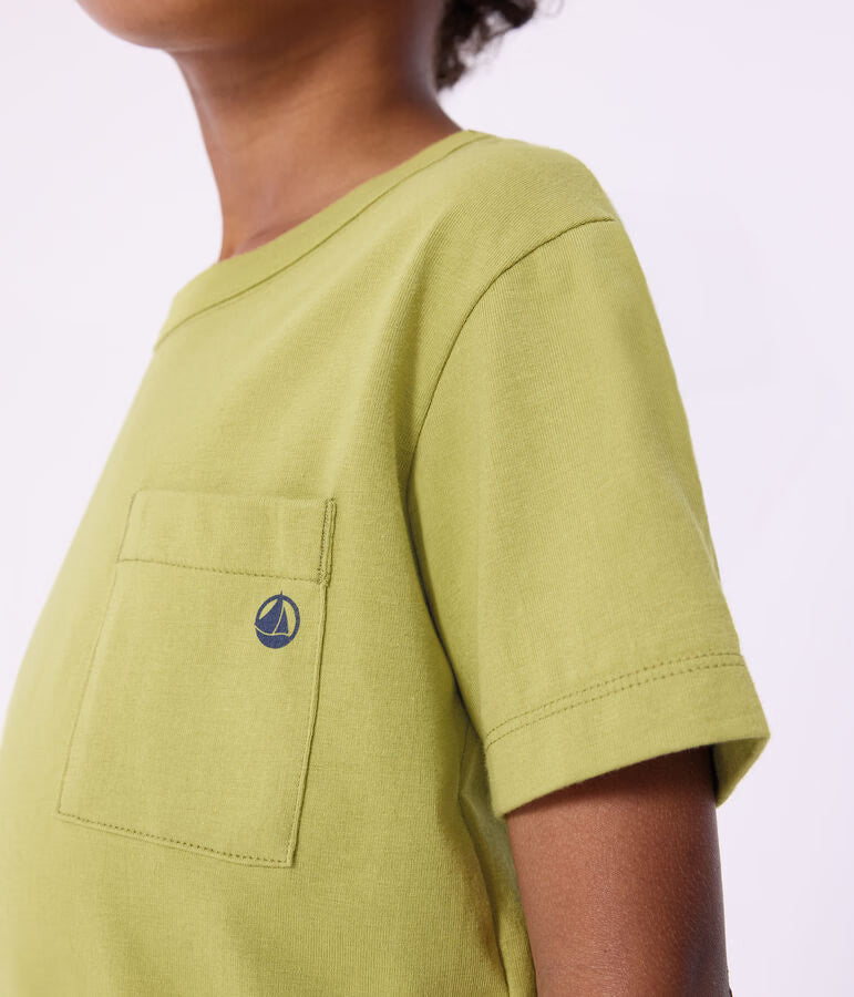 T-shirt a maniche corte in cotone tinta unita bambino
