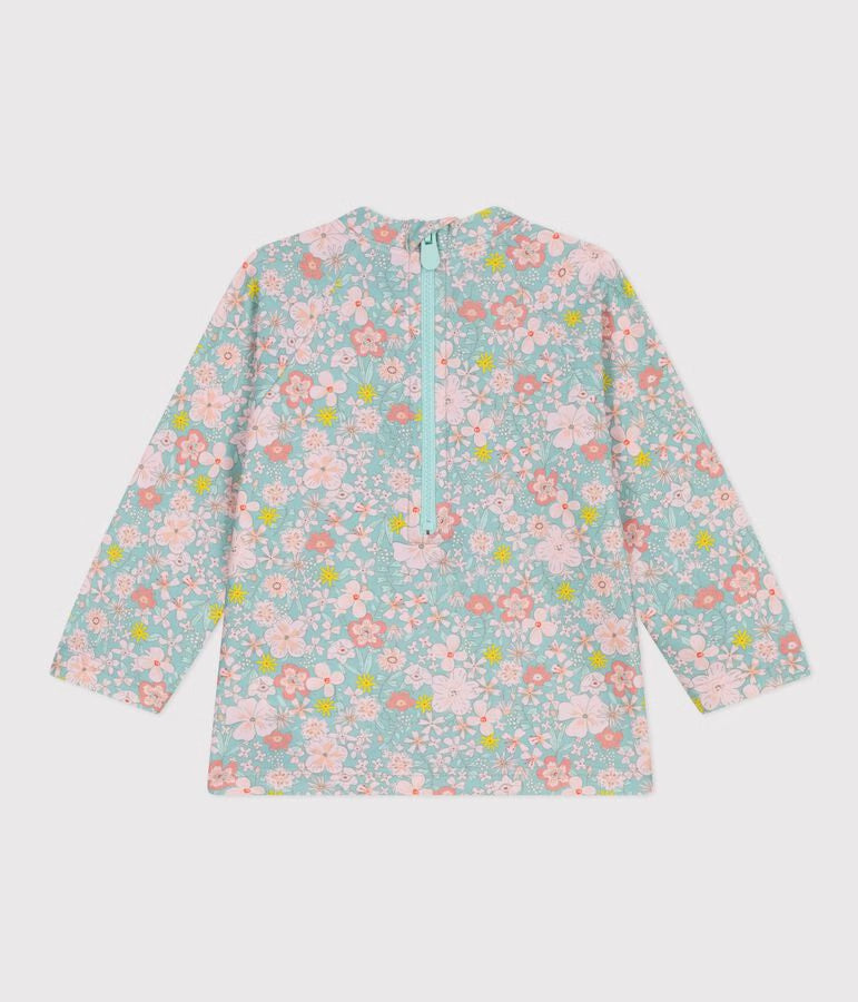 T-shirt anti UV con stampa a fiori neonata
