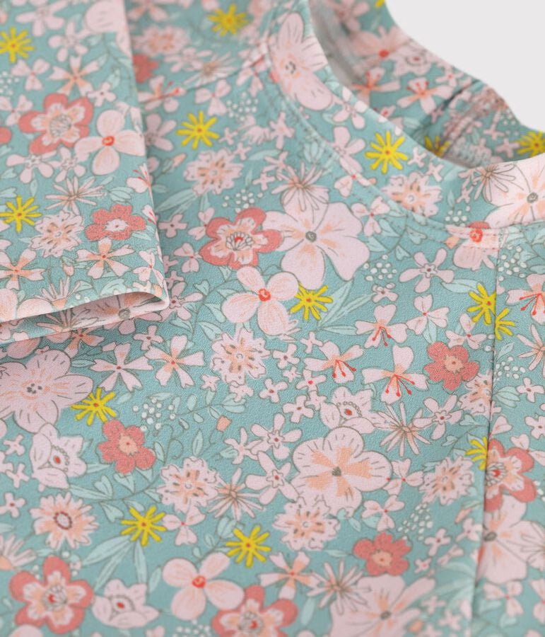 T-shirt anti UV con stampa a fiori neonata