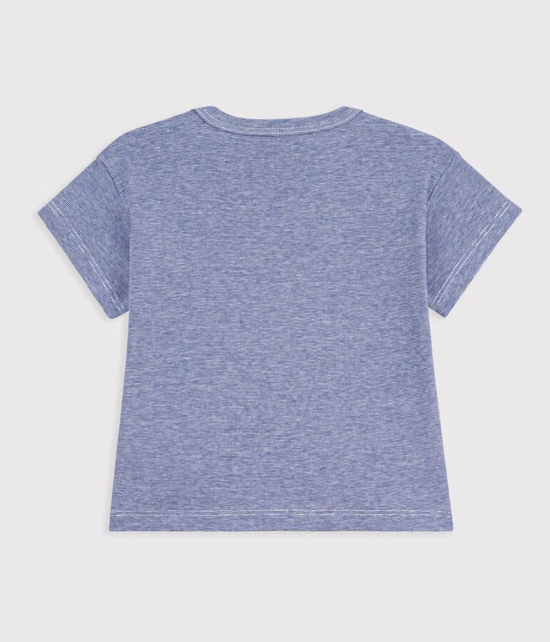 T-shirt a maniche corte in cotone a righe neonato