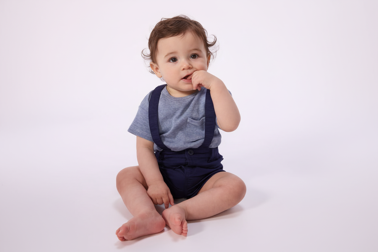 T-shirt a maniche corte in cotone a righe neonato