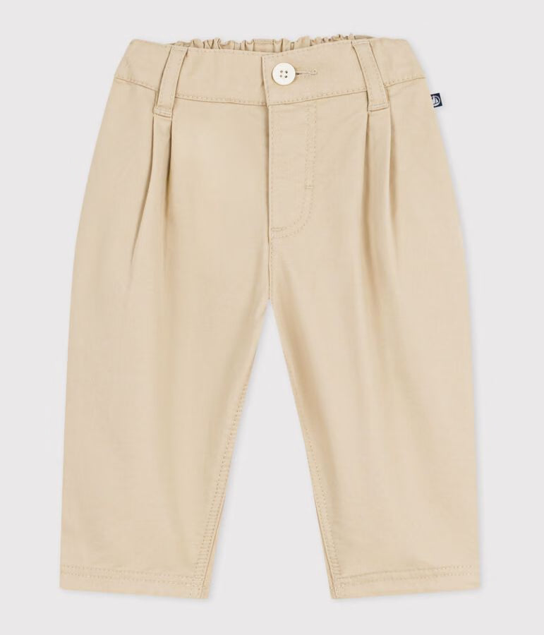 Pantaloni in serge tinta unita neonato