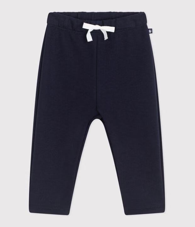 Joggers in cotone tinta unita neonato