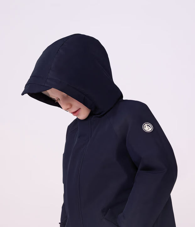 Parka tinta unita blu Petit Bateau