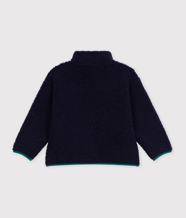 Giacca in sherpa tinta unita color block Petit Bateau