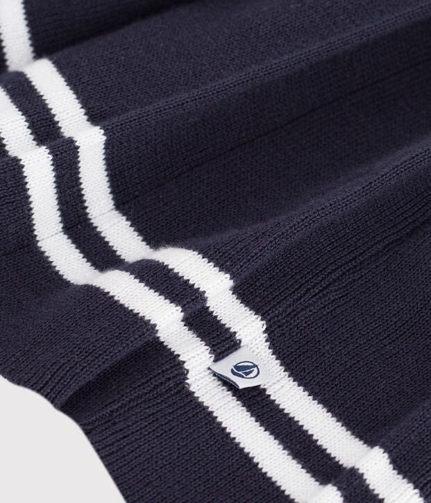 Gonna a pieghe corta in maglia di cotone Petit Bateau