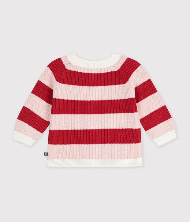 Cardigan in cotone a righe Petit Bateau