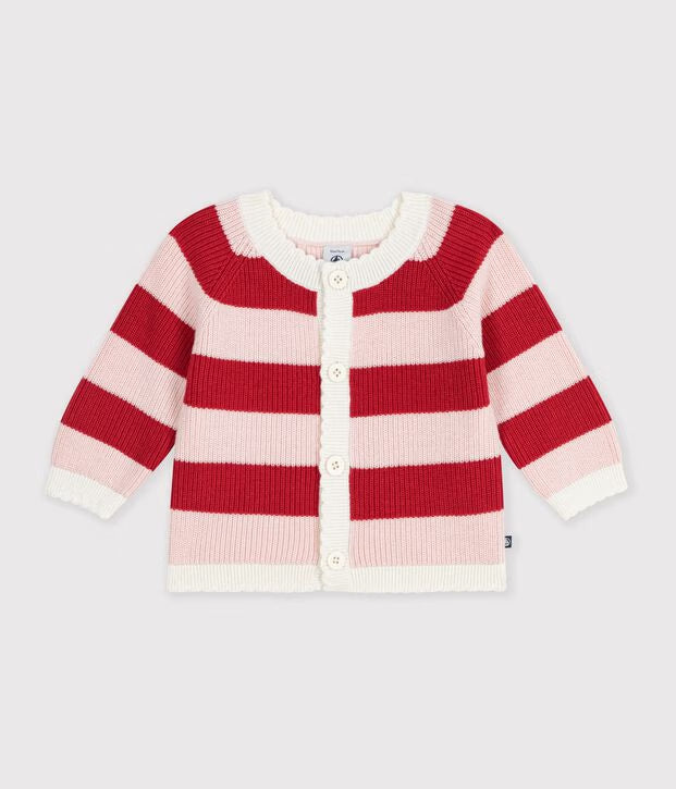 Cardigan in cotone a righe Petit Bateau