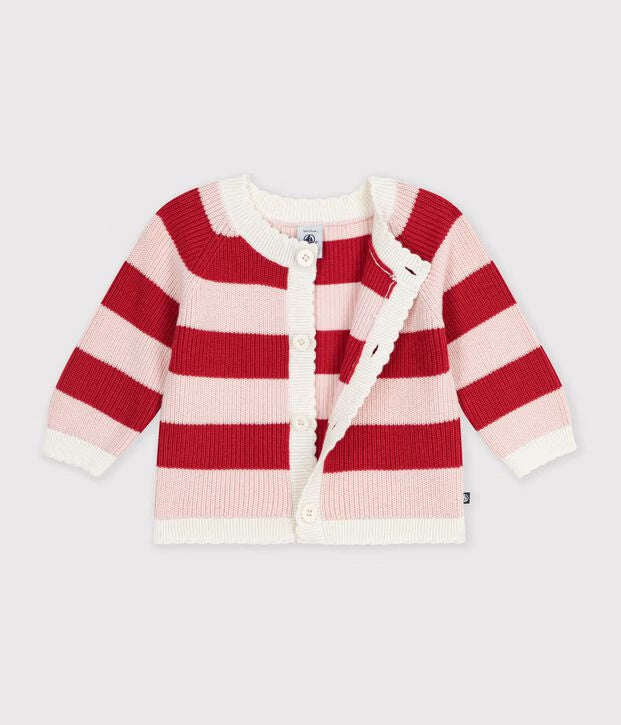 Cardigan in cotone a righe Petit Bateau