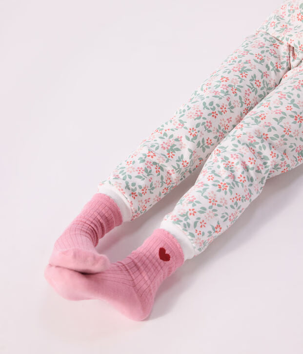 3 paia di calzini in cotone con motivo a cuori Petit Bateau