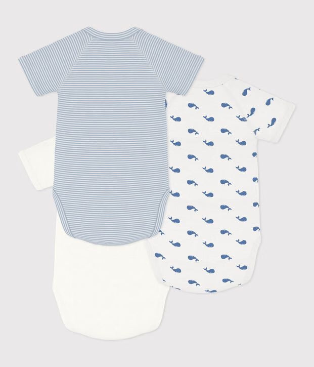 Set di body incrociati a maniche corte in cotone fantasia Petit Bateau