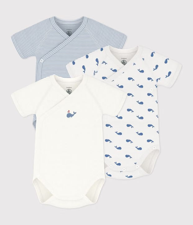 Set di body incrociati a maniche corte in cotone fantasia Petit Bateau