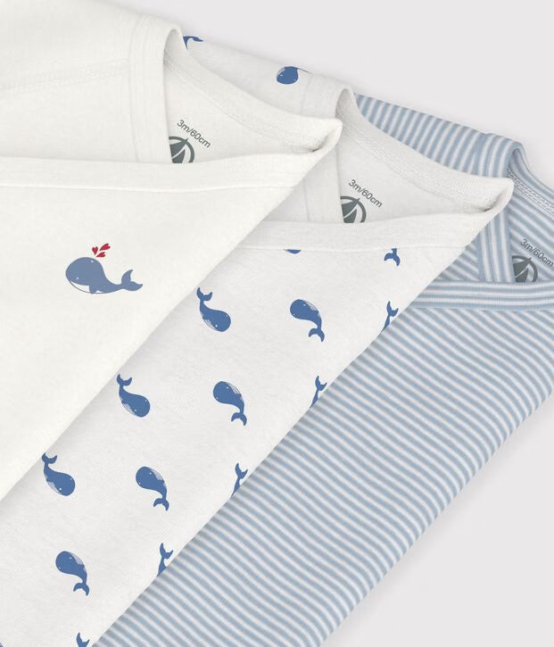 Set di body incrociati a maniche corte in cotone fantasia Petit Bateau