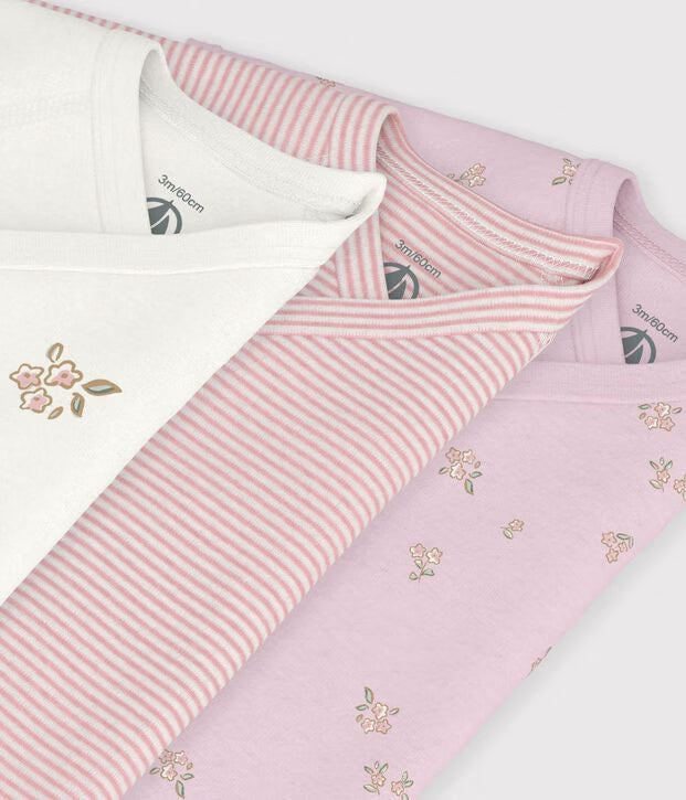 Set di body incrociati a maniche corte in cotone fantasia Petit Bateau