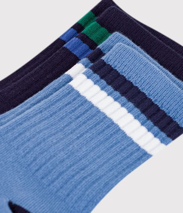 2 paia di calzini in cotone tinta unita Petit Bateau