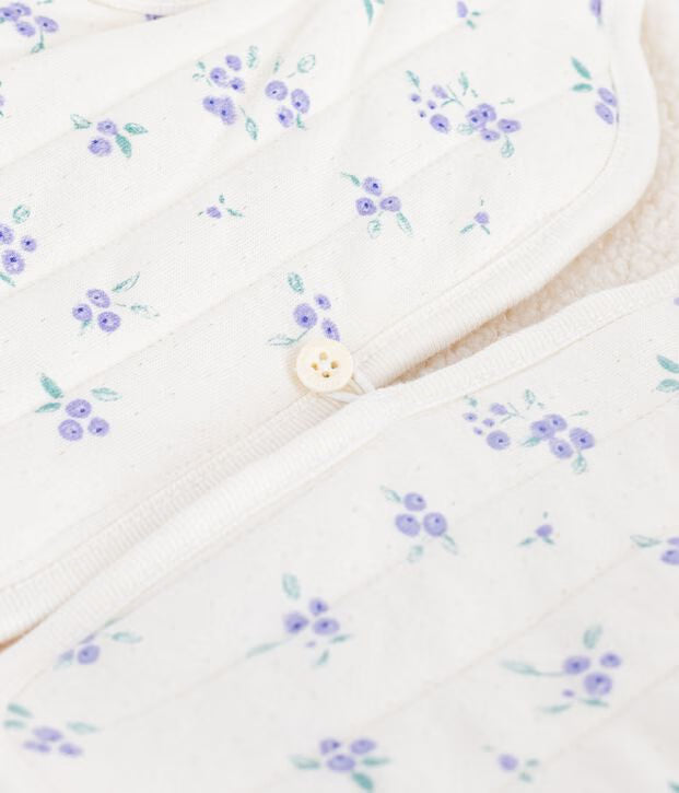 Gilet senza maniche in misto cotone e sherpa con stampa a fiori Petit Bateau