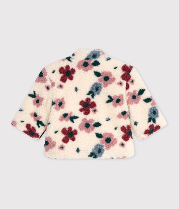 Cappotto imbottito in sherpa con stampa a fiori Petit Bateau
