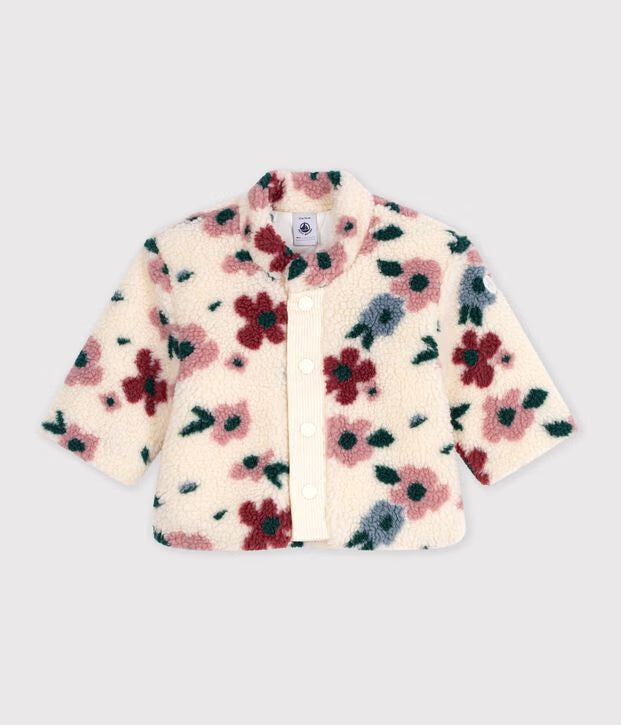 Cappotto imbottito in sherpa con stampa a fiori Petit Bateau