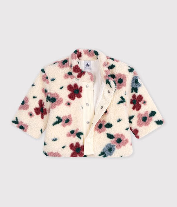 Cappotto imbottito in sherpa con stampa a fiori Petit Bateau