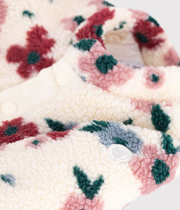 Cappotto imbottito in sherpa con stampa a fiori Petit Bateau
