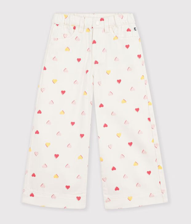 Pantaloni a gamba ampia in cotone Petit Bateau
