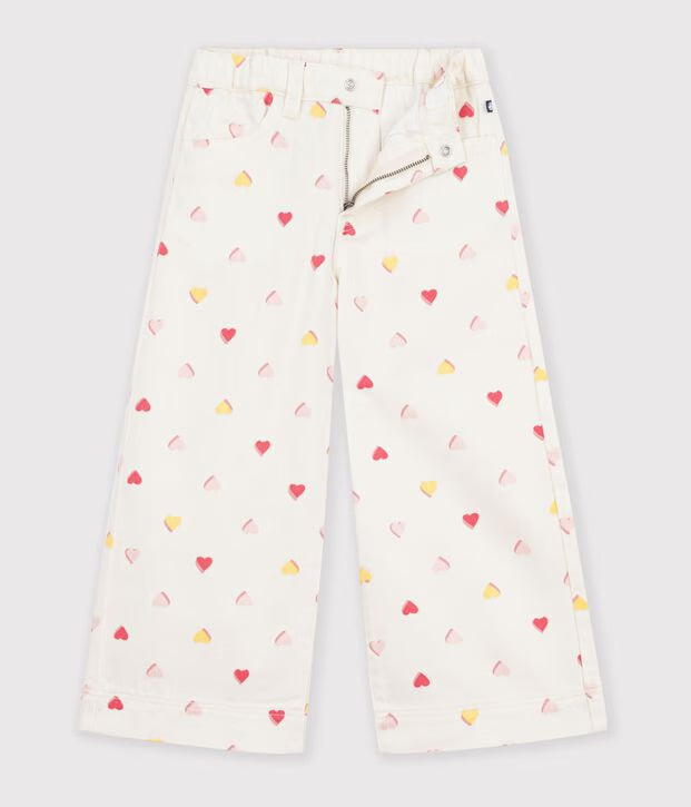 Pantaloni a gamba ampia in cotone Petit Bateau