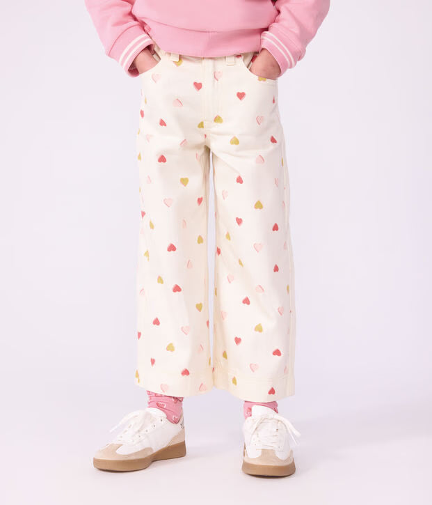 Pantaloni a gamba ampia in cotone Petit Bateau