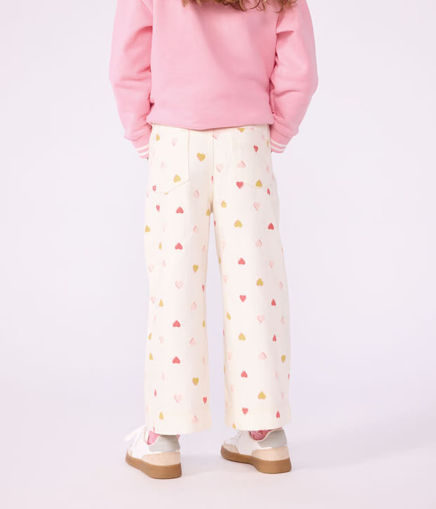 Pantaloni a gamba ampia in cotone Petit Bateau