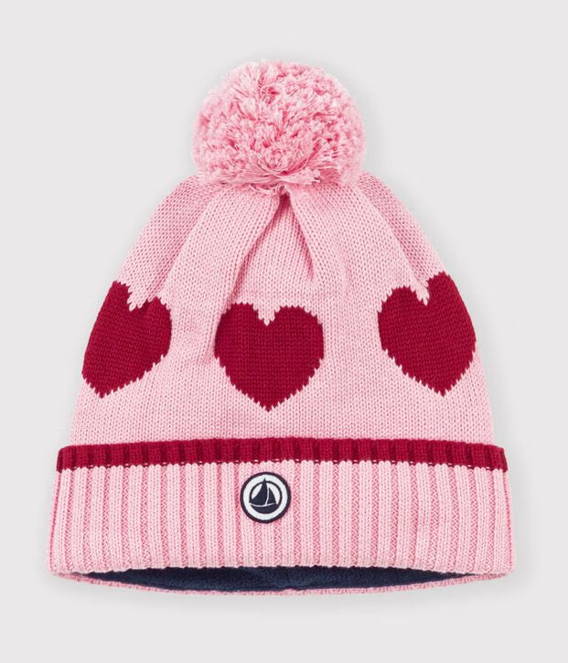 Cuffietta in maglia jacquard foderata in pile Petit Bateau