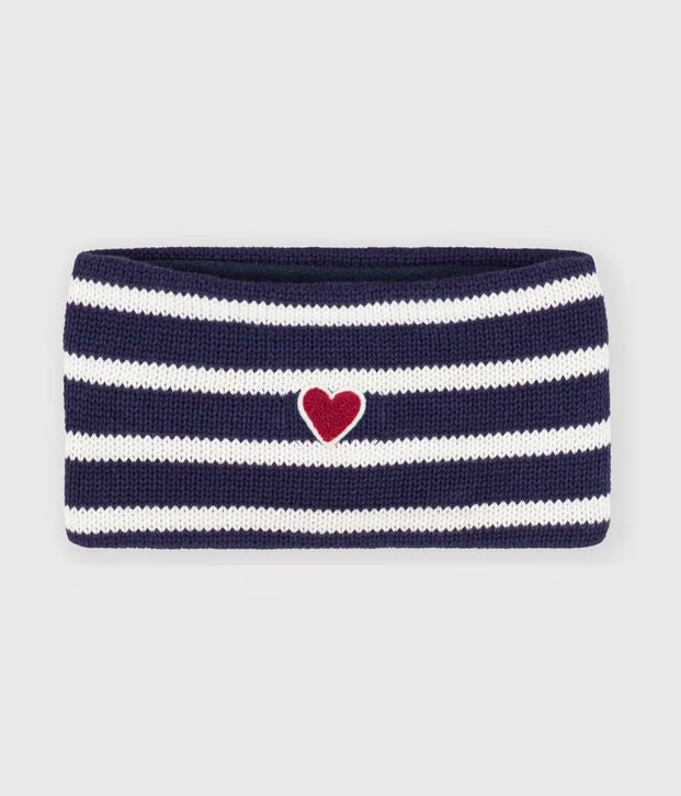 Snood in maglia a righe foderata in pile Petit Bateau