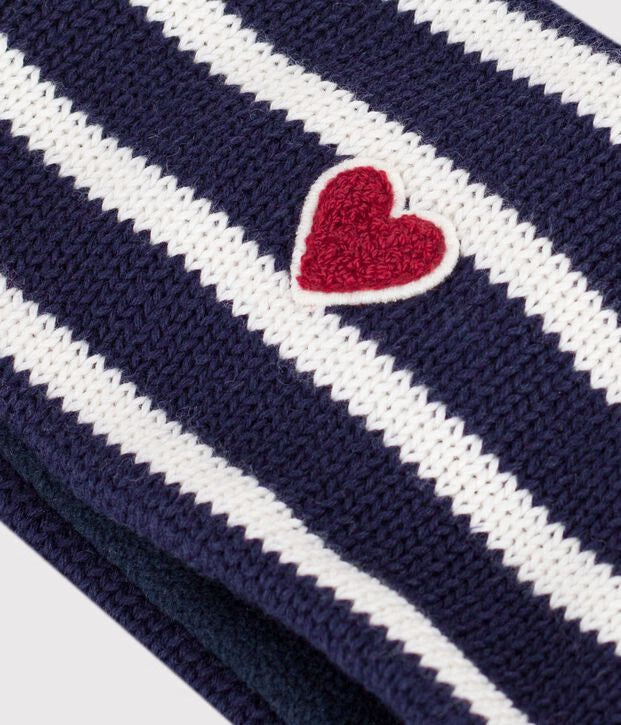 Snood in maglia a righe foderata in pile Petit Bateau