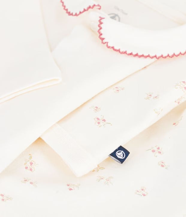 Set in cotone con colletto con stampa a fiori Petit Bateau