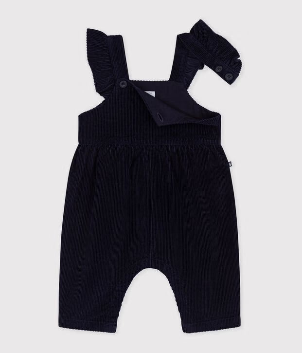 Salopette lunga in velluto tinta unita Petit Bateau