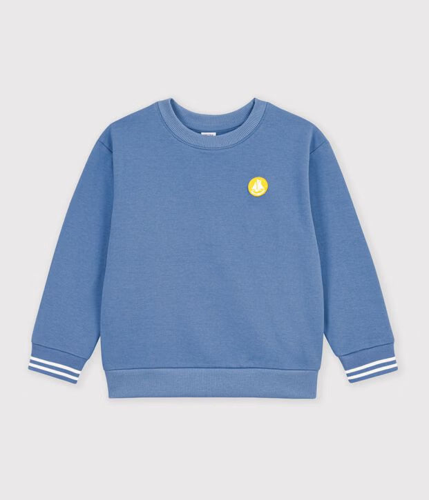 Felpa in cotone tinta unita Petit Bateau