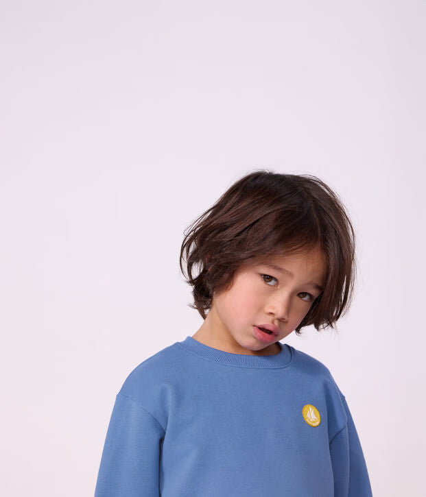 Felpa in cotone tinta unita Petit Bateau