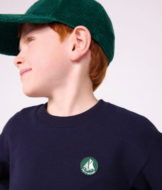 Felpa in cotone tinta unita Petit Bateau